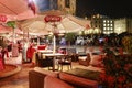 Street cafe by night in Krakow, Poland Royalty Free Stock Photo