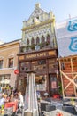 Street Cafe in the old Brasov, Romania Royalty Free Stock Photo