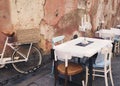 Street cafe in old town in Italy Royalty Free Stock Photo