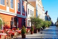 Street cafe oldtown Gyor Hungary Royalty Free Stock Photo