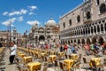 Street cafe at St Mark square in Venice Royalty Free Stock Photo