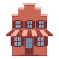 Street cafe store icon cartoon vector. Coffee shop