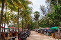 Street cafes along surin beach on the seashore on the island of thailand phuket