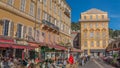 Street cafes in a mediterranean house in Nice France