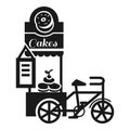 Street cake kiosk icon, simple style