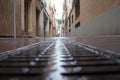 Street of Calella city, Spain.