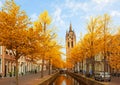 Old town of Delft in spring, Holland Royalty Free Stock Photo