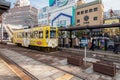 The street car Electric Tram local train in Nagasaki, Japan.