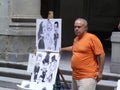 Street caricature painter in Florence