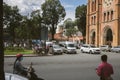 Street with cars adn people, city of Ho Chi Minh City Vietnam