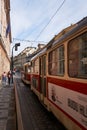 Street cars in downtown Prague