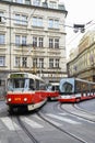 Street cars in old town, Prague Royalty Free Stock Photo