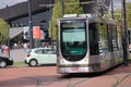 Street cars Trams of the RET in Rotterdam on the streets type Citadis in the Netherlands.