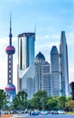 Street Cars TV Tower Pudong Skyscrapers Shanghai China