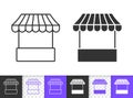 Street Cart fast food market line vector icon