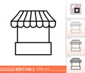 Street Cart fast food market thin line vector icon