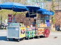 Street cart selling fast food at Battery Park in New York City Royalty Free Stock Photo