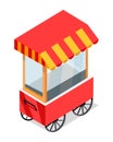 Street Cart Store on Wheels Isometric Vector Icon