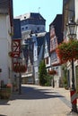 Street and castle of ancient historical town Diez , Germany Royalty Free Stock Photo