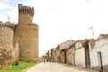 Castle and ancient houses in the walled town of Oropesa,Spain Royalty Free Stock Photo