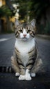 Street cats charm shines in beautiful outdoor portrait capture