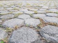 street cement hexagonal floor background. Royalty Free Stock Photo