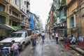 Street in central yangon myanmar