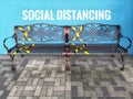 Street chair and word - SOCIAL DISTANCING.