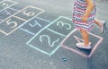 Street children`s games in classics. Selective focus Royalty Free Stock Photo