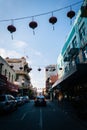 Street in Chinatown, San Francisco, California. Royalty Free Stock Photo