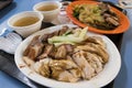 Street chinese food on plastic plates