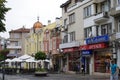 Street in the city of Burgas in Bulgaria