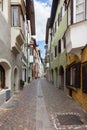 street in the city of Chiusa (Klausen) Italy