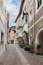 street in the city of Chiusa (Klausen) Italy