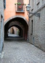 Street on the city of Ferrara in Italy called Via delle Volte