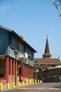 Street in the city of Lota, biobio region. Chili. Royalty Free Stock Photo