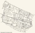 Street city roads map plan of the Falkenhagener Feld locality of the Spandau borough