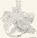 Street city roads map plan of the Reinickendorf borough bezirk of Berlin, Germany