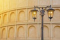 Street Classic Lamp With Ancient Building, Vintage Concept Background