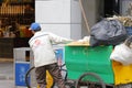 Street cleaner Cleaner pulling tricycle, adobe rgb