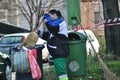 Street cleaner female at work Royalty Free Stock Photo