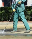 Street cleaner at work Royalty Free Stock Photo