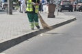 Street cleaner at work Royalty Free Stock Photo