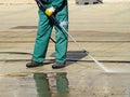 Street cleaner is working Royalty Free Stock Photo