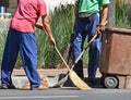 Street cleaners at work Royalty Free Stock Photo