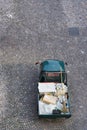 Street cleaning vehicle in the old town of Malcesine in Italy