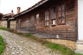 Street with cobble stones of folk museum Zheravna village in Bulgaria Royalty Free Stock Photo