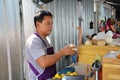 Street Coconut Juice vendor sells fresh coconut on the street of