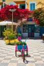 Street with colorful houses in Adamantas town on Milos island in Greece Royalty Free Stock Photo