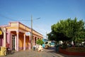 Street with colorful houses in colonial town Baracoa, Cuba